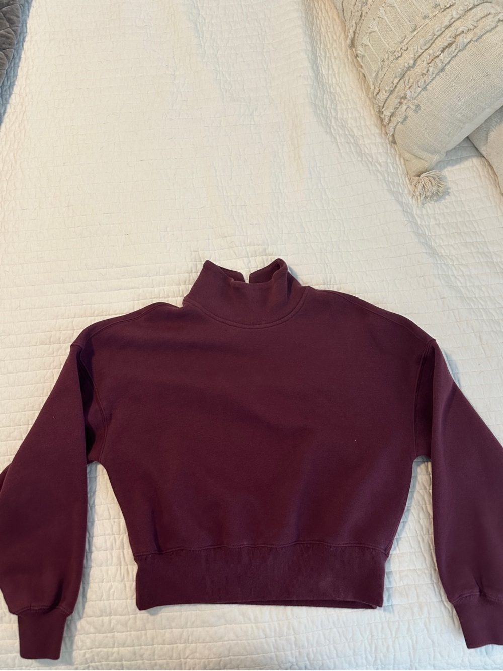 Women’s Mock Neck Sweater - Burgundy